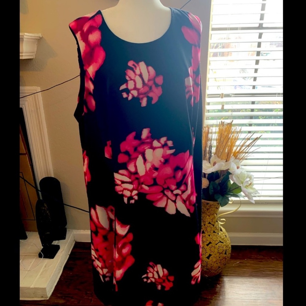 Black and Floral Calvin Klein Dress